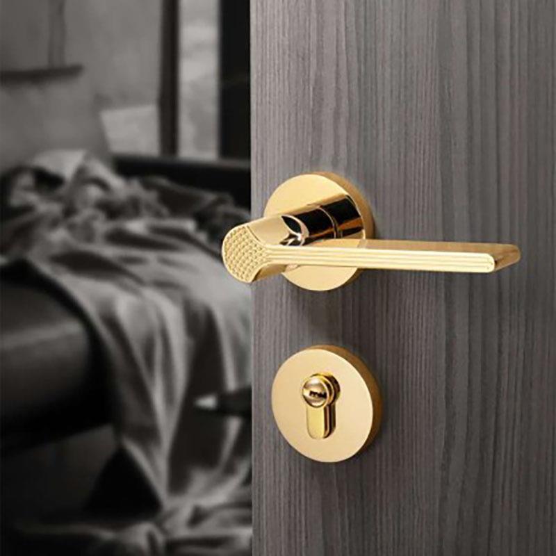 极简门锁卧室内美式静音房门锁卫生间实木门把手家用通用型锁具