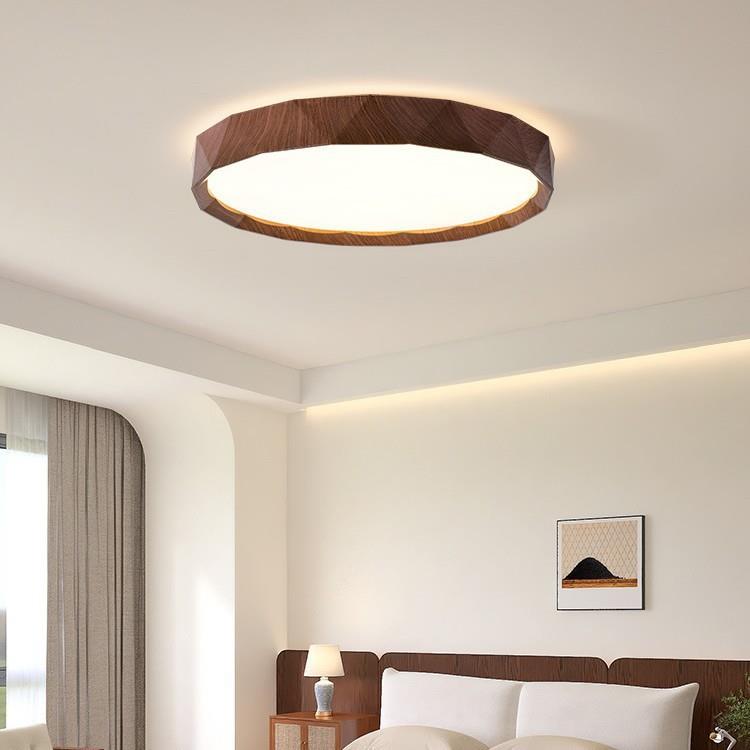 胡桃木纹全光谱护眼卧室灯儿童房防蓝光书房吸顶灯