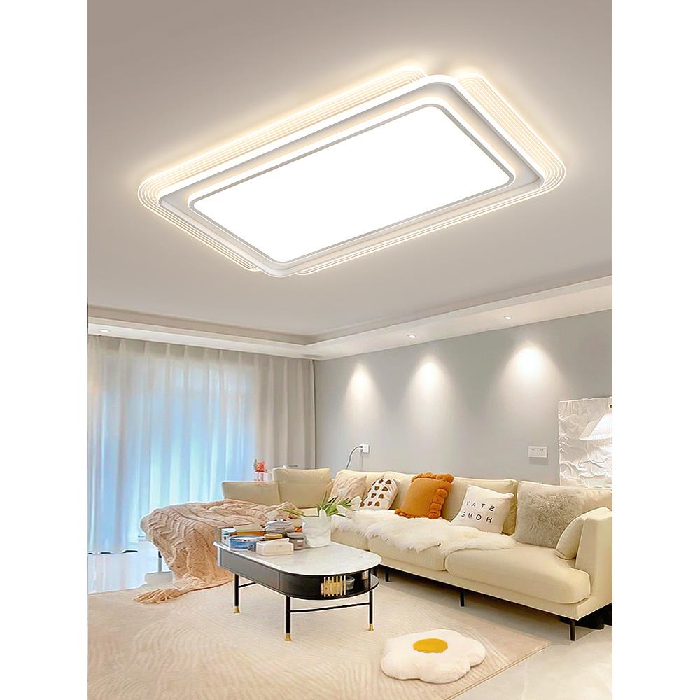 客厅吸顶灯北欧轻奢大气方形卧室房间灯具简约现代2024年新款主灯