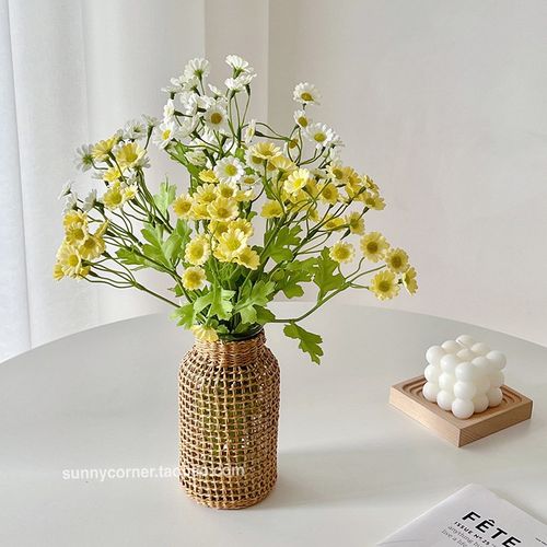 速发风小清花小雏菊设洋甘菊假花餐桌摆花客厅新束装饰摆件