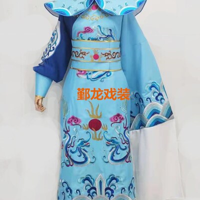 速发越剧山河袍戏袖戏曲将军武生文武服服装绣花潮水改良龙蟒令可