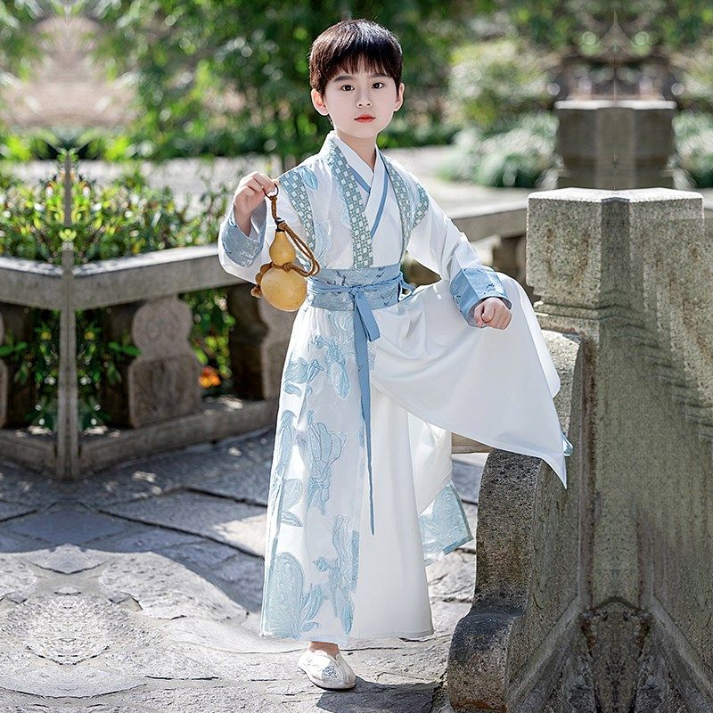 现货速发男童汉服春款刺绣锦衣卫服男童帅气侠影视剧古装演出服装