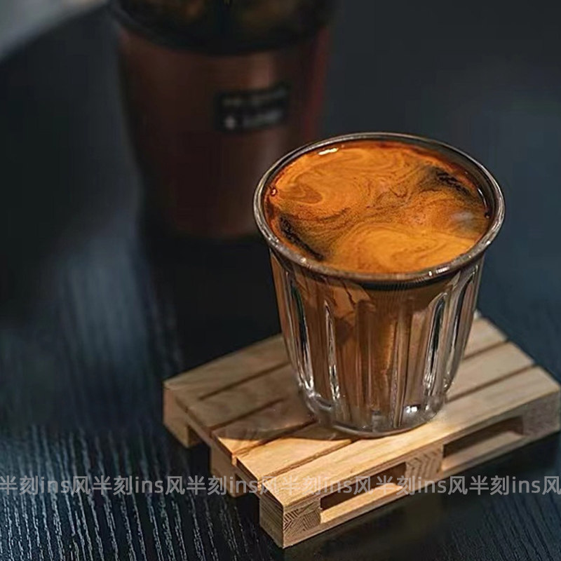 速发杯美式拿铁冰咖啡杯澳白典冷萃杯古风复古Dirty咖啡杯玻璃杯