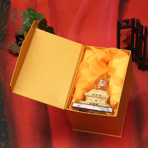 速发用品摆件 精 塔金水晶舍利塔 菩提鎏品佛塔舍利塔包邮