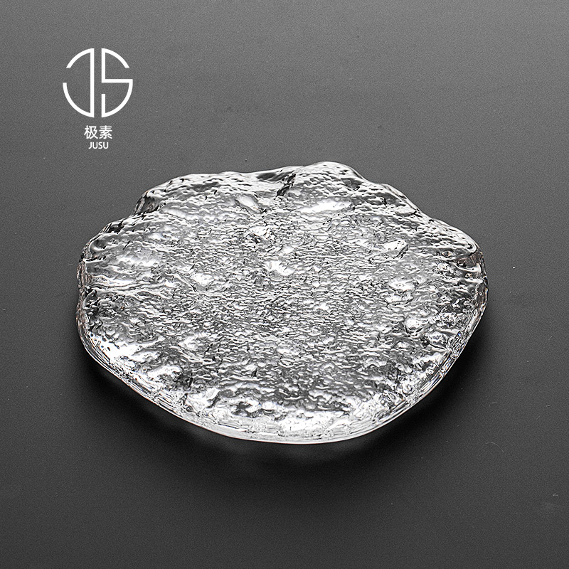 速发冰块玻水茶杯垫日式冰露水晶托璃加厚耐热茶杯托璃杯餐垫琉盘