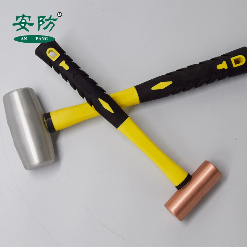 速发桶形圆鼓锤铝圆鼓锤子500g100g实心铝锤纤维铝榔头橡胶锤