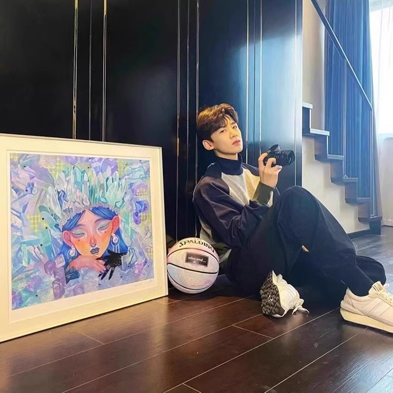 超级火爆版画白敬亭的冬日收藏丸山纯奈《冰块》潮流艺术版画挂画