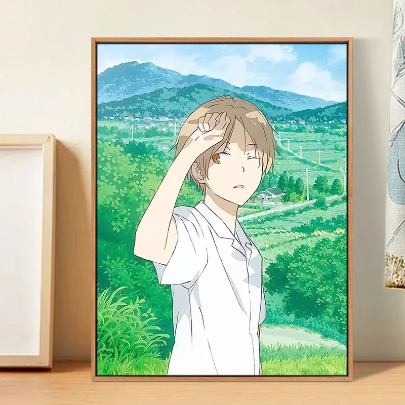 夏目友人帐治愈系卡通动漫周边装饰画小清新夏目贵志人物卧室挂画图片