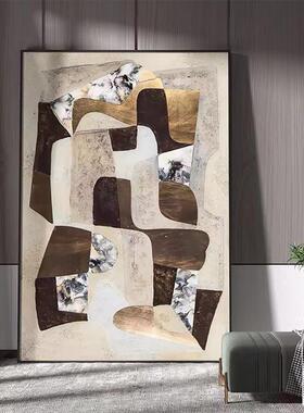 现代简约抽象落地几何客厅背景墙装饰画轻奢玄关艺术石岩餐厅挂画