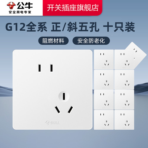 【官方旗舰】公牛g12十只套装