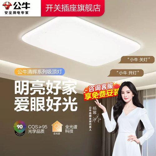 公牛客厅吸顶灯客厅主灯新款吸顶灯灯具led客厅灯超亮客厅大灯x62