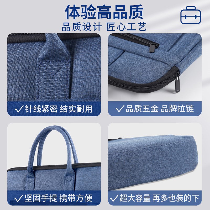 新品手提袋d防水帆布牛津布收纳公文包大容量会议合同拉链式多层