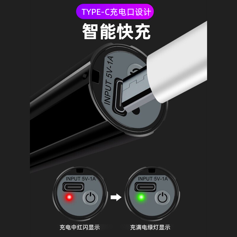 极速三核UV伍德氏紫光灯烟酒鉴定专用G验钞翡翠365大功率紫外线手