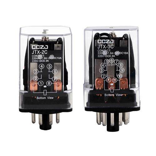 新品厂家JTX-2C JTX-3C小型中间电F磁继电器圆8脚11脚交流直流220