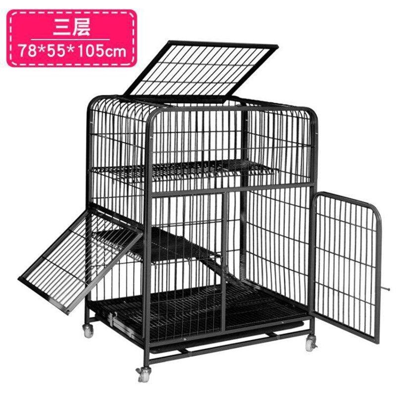 极速狗笼子小型犬带厕所泰迪笼子室E内中型犬宠物笼家用方管加粗