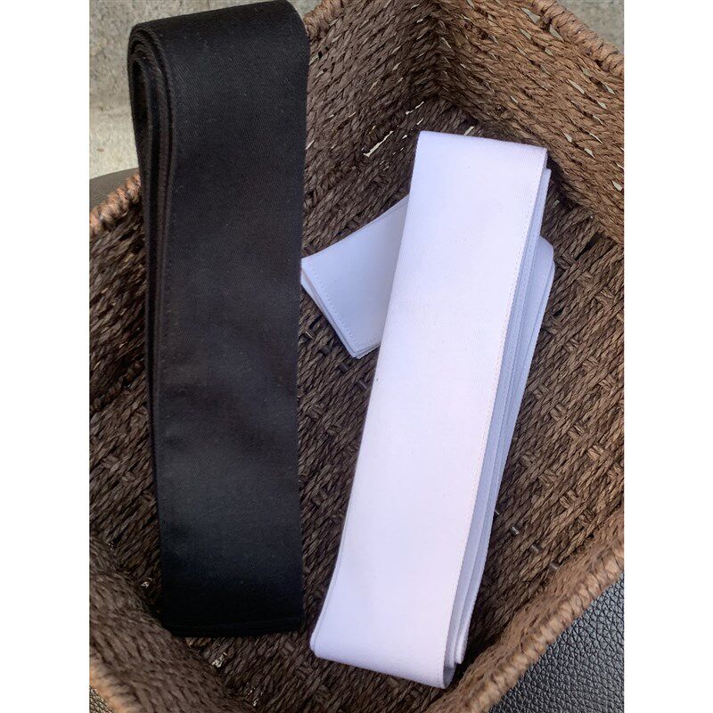 新品宽腰带装饰风衣配件带百搭裙子大衣收L腰皮带黑色白色布条系