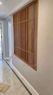 屏风入户隔断实木推拉门仿古门窗日式 新中式 格栅R榫卯镂空花格定