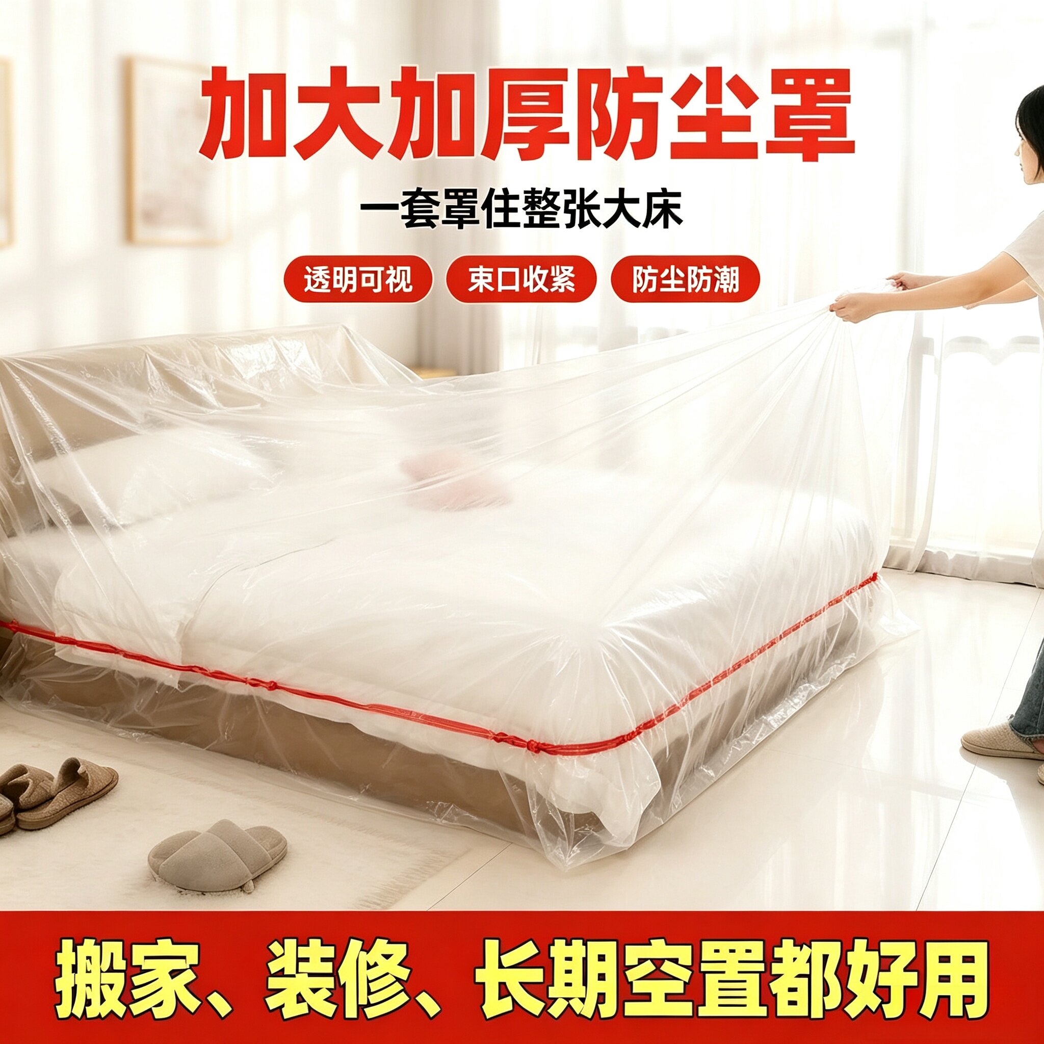 加大加厚松紧束口防尘罩
