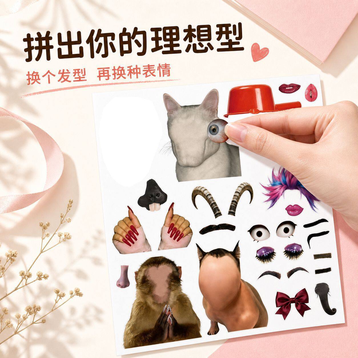 理想型五官表情换发型换贴纸