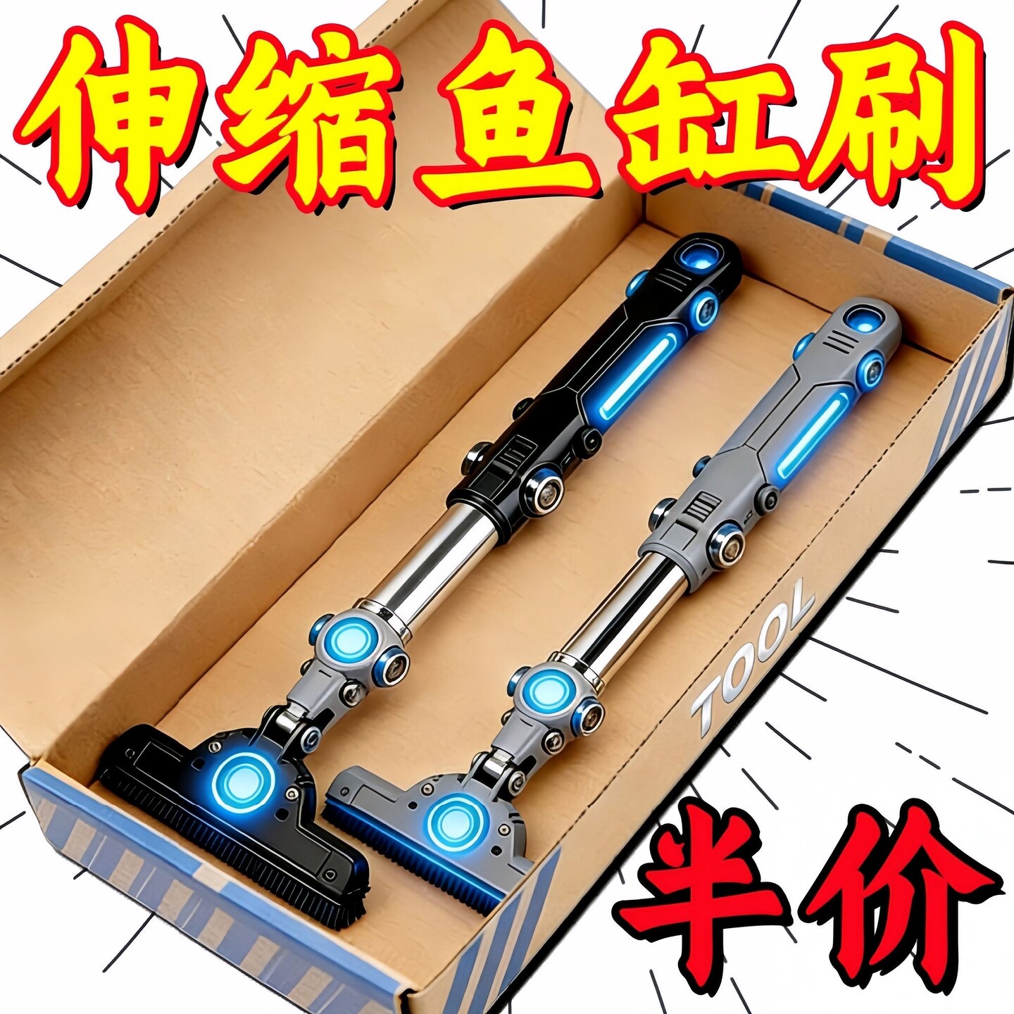 鱼缸清洁刷新款硅胶伸缩刷除藻不留痕玻璃缸内壁清理刮藻刷除垢