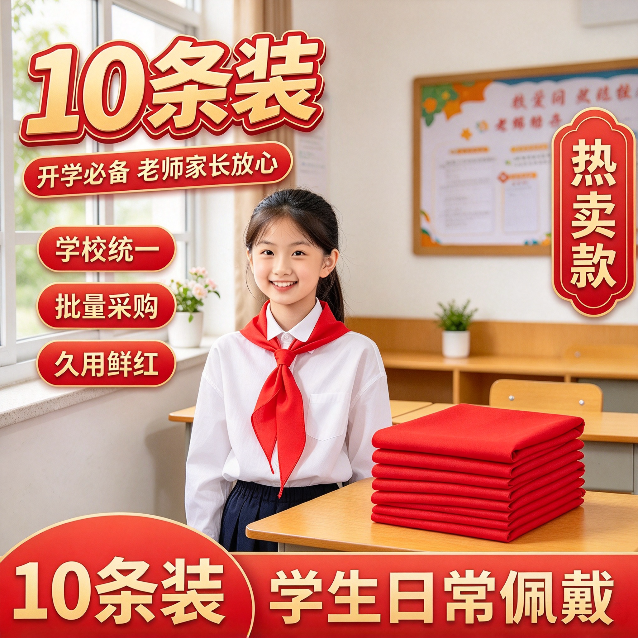 小学生大号1.2米红领巾加厚通用标准一二三四五六年级少先队初中