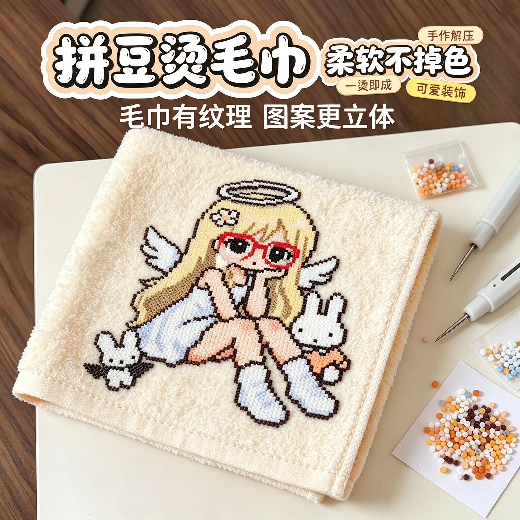 拼豆单面耐高温粗纹理大块澡巾
