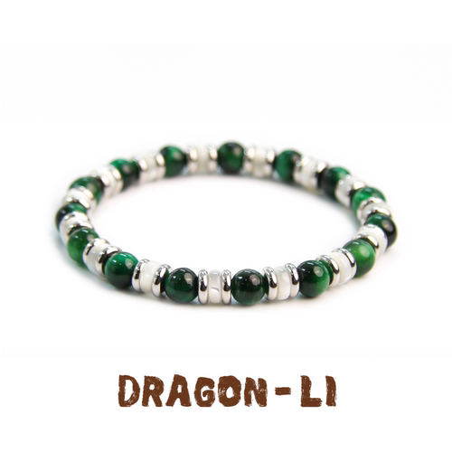 DRAGON-LI狸花猫光与海银丝贝绿虎眼石手串情侣配色饰品闺蜜礼物