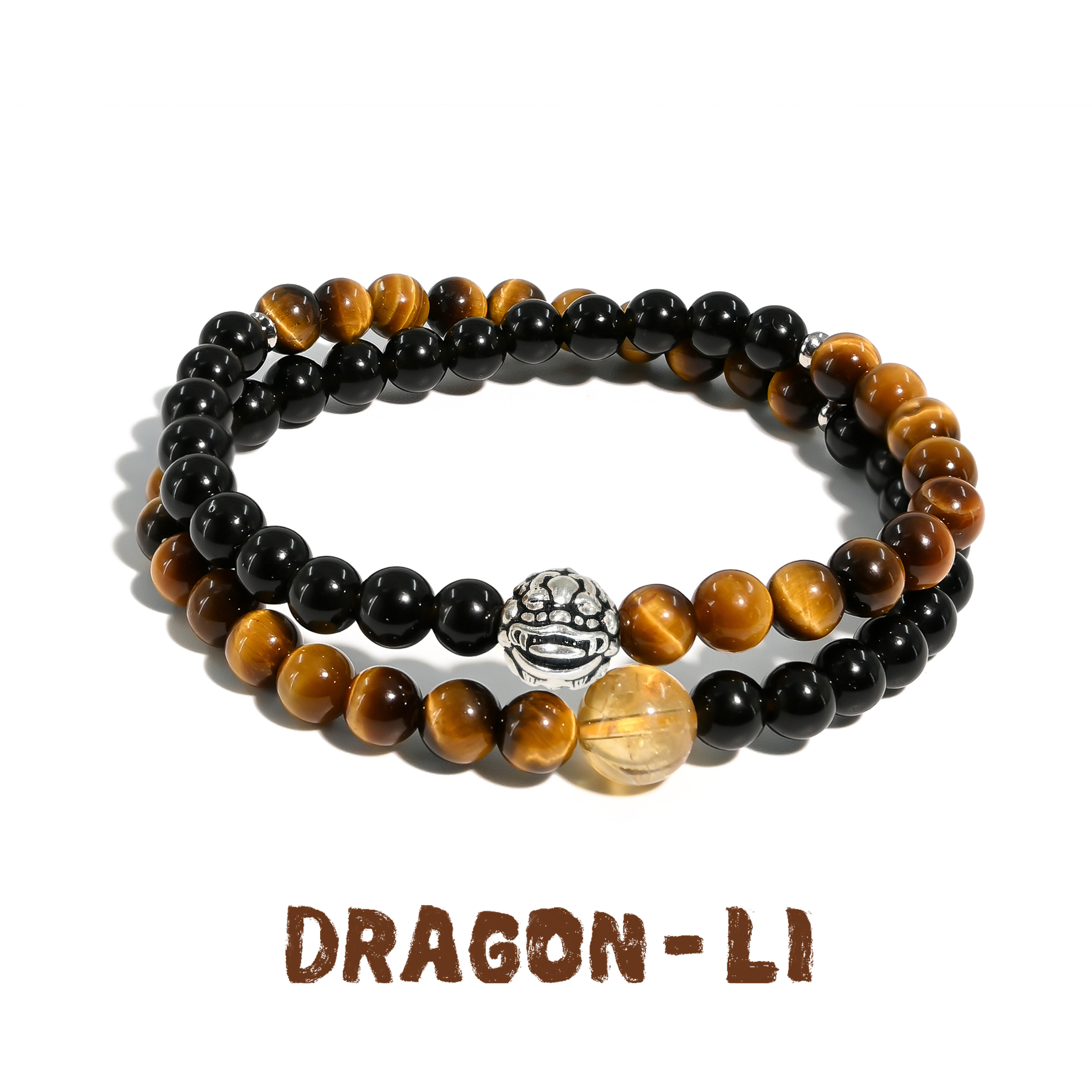 DRAGON LI狸花猫【虎眼貔貅】黑曜石虎眼石情侣手串饰品闺蜜礼物