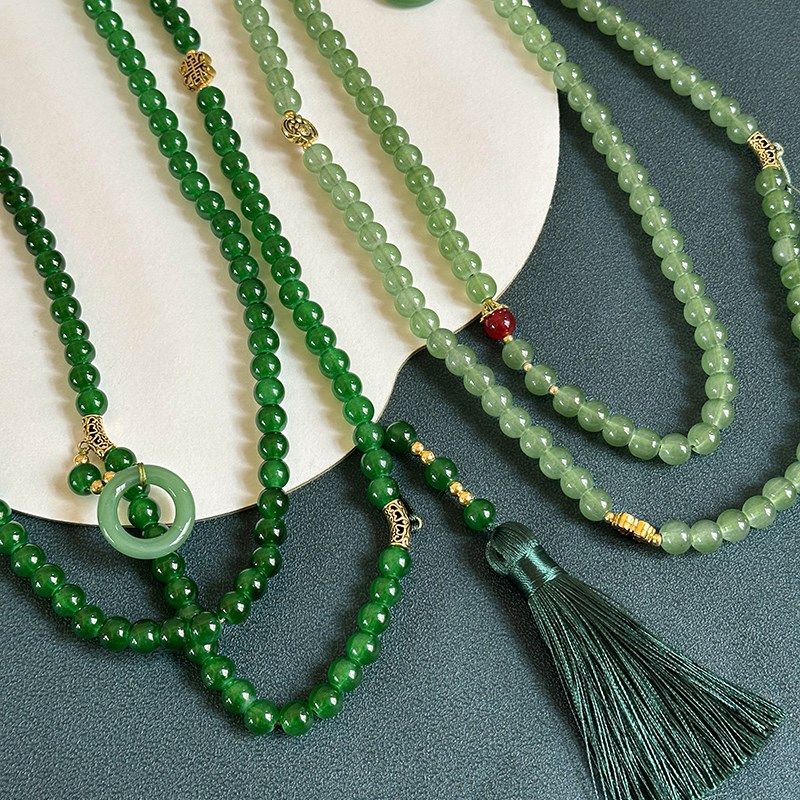 极速国风108颗绿色串珠子项链新中式古风长款毛衣链X斜挎链旗袍配,饰品/流行首饰/时尚饰品新,项链,淘宝优惠券,粉丝福利购,淘宝优惠卷