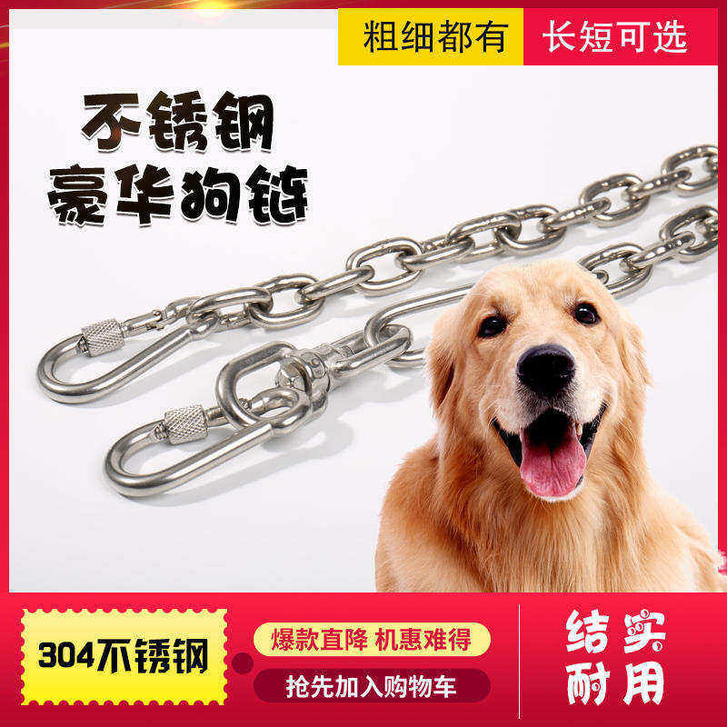 极速30a4不锈钢狗链子金毛大型犬铁链子中型犬栓狗链小型犬泰迪项