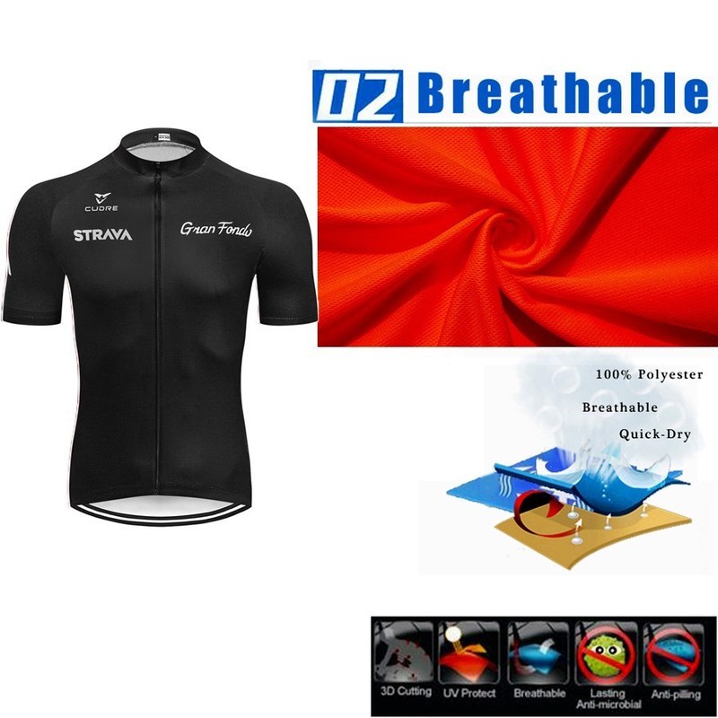 速发2020 STRAVA Black Cycling Jersey 19D Bib Set MTB niform