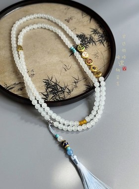 极速青b云新中式紫色平安锁串珠流苏项链古风马面裙汉服斜挎