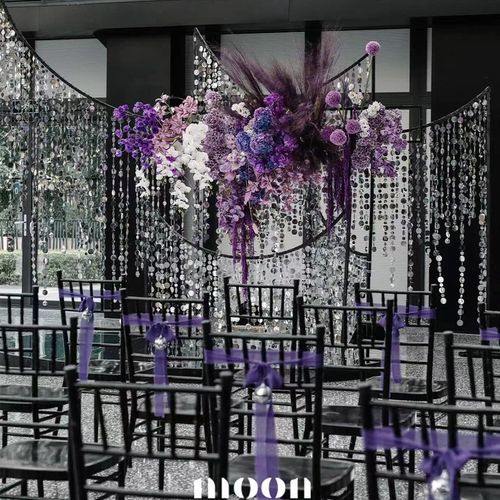 极速婚庆布置圆形亮片串珠光门帘挂帘G镜面婚礼舞台背景吊顶装饰