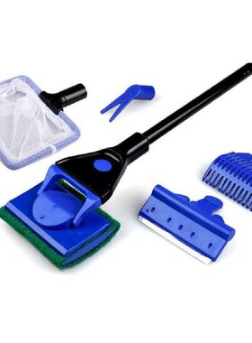 极速Aquarium Cleaner 5 In 1 yClean Set Fish Net Gravel Rake