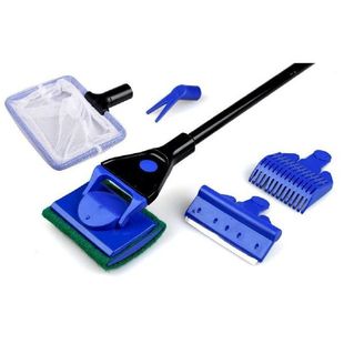 极速Aquarium Cleaner 5 In 1 yClean Set Fish Net Gravel Rake