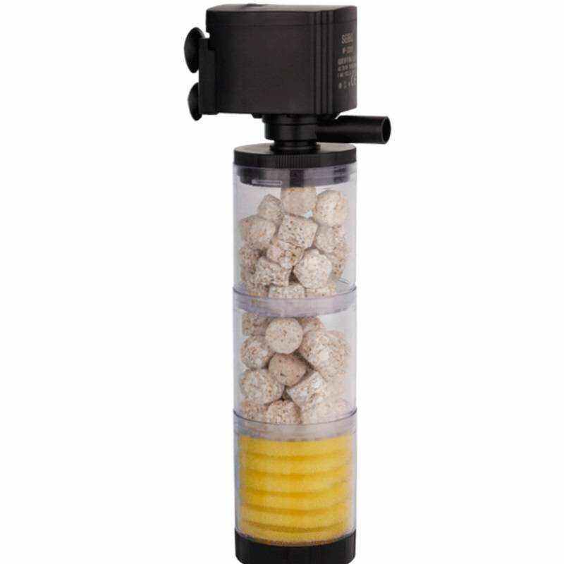 极速免换水增氧循环泵潜水v鱼缸水泵净水过滤器内置圆形神三合一