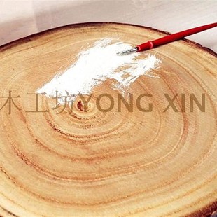 极速泡桐年轮木片 补洞已晾干 打磨上清漆固化N 轻木桩DIY模型绘
