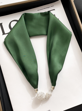 极速甲状腺术後遮挡项链夏u天围脖夏季薄款脖套颈部装饰磁扣丝巾