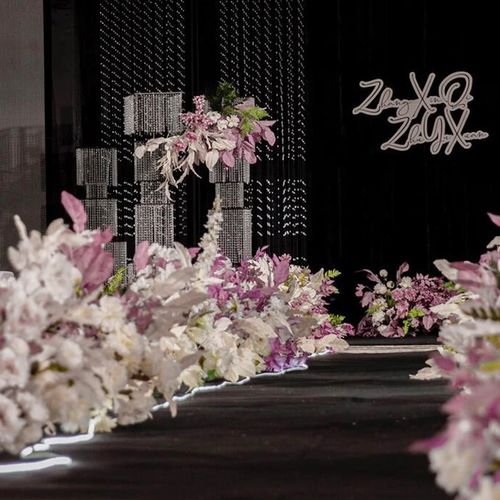 极速新款婚庆道具八角珠帘摆件水晶韶华I路引婚礼现场舞台装饰酒