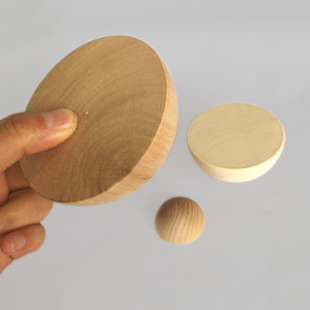 极速半圆a木球体木块 实木荷木球儿童手工DIY半圆体半球体木质彩