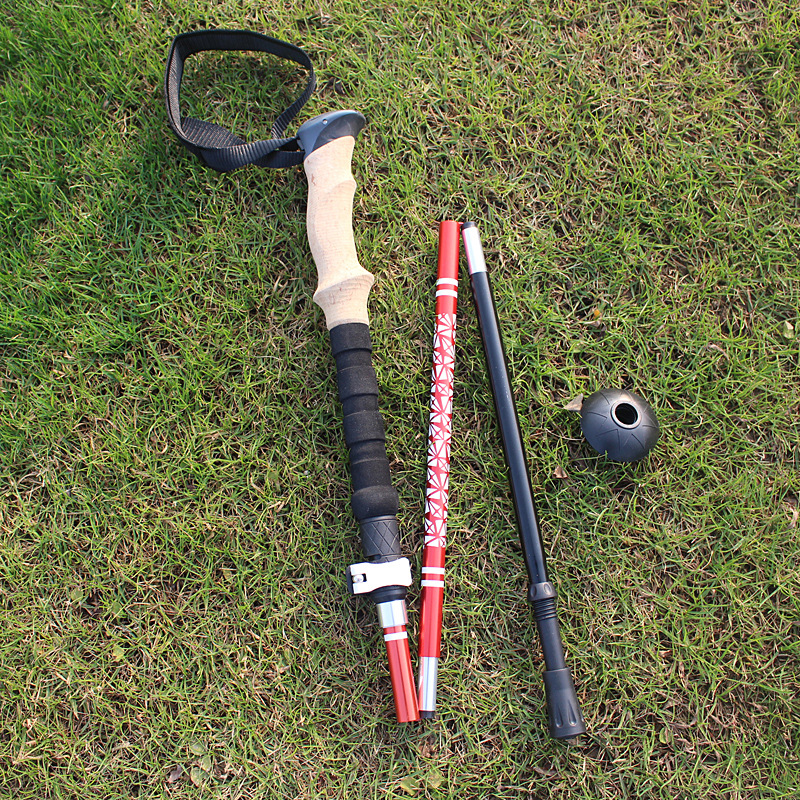 极速户外登山杖 外锁5节折叠杖 70B75铝合金拐杖 迷你手杖 AT7559