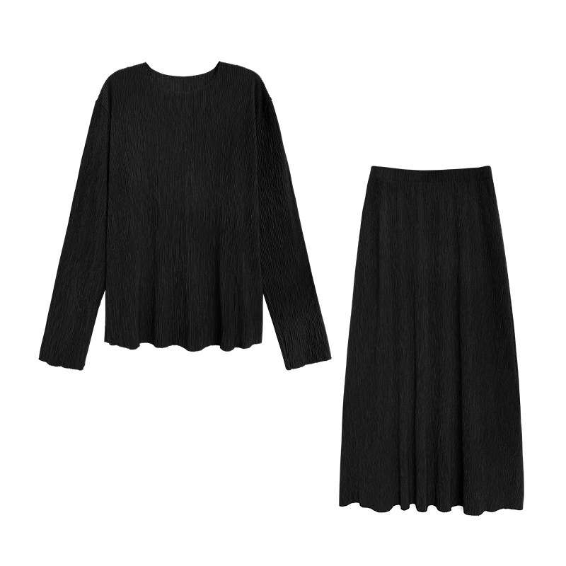 极速A7seven秋季长袖T恤女宽松内F搭打底衫上衣a字高腰半身裙时尚