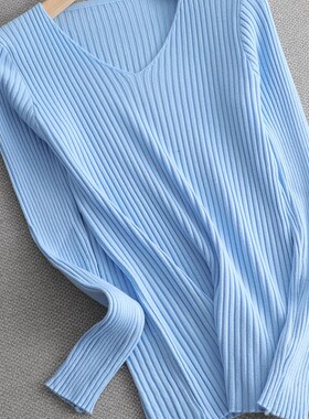 极速2022 basic v-nneck solid autumn winter Sweater Pullover