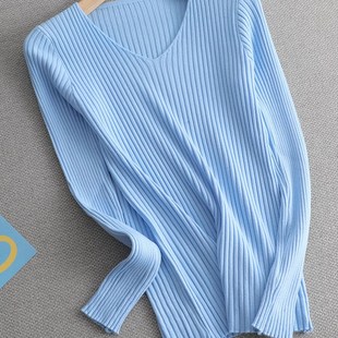 极速2022 basic v-nneck solid autumn winter Sweater Pullover