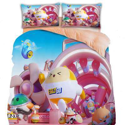 极速定制卡通游戏蛋仔派对床单被套四件套L儿童男孩单人宿舍床品