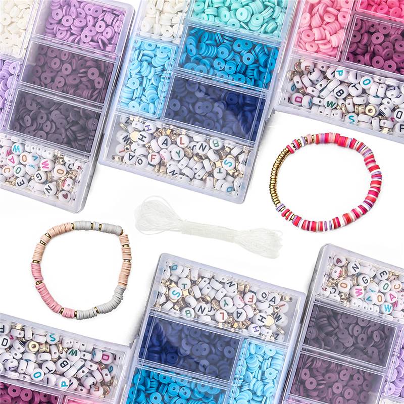 速发1160PcsSet 6mm Acrylic Beads Colorful Clay Craft Beads B