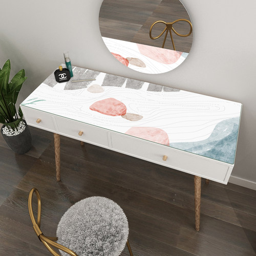 极速梳妆台桌布卧室电p视柜化妆台美甲盖布PVC防水防油免洗茶几餐