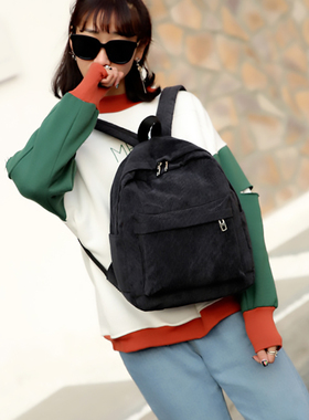 极速Corduroy Bakckpack Fashion Women School Backpack Pure Co