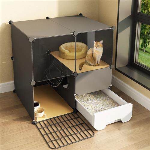 极速猫笼子家用室内猫窝带厕所一体猫厕猫屋小户型不X占地猫别墅