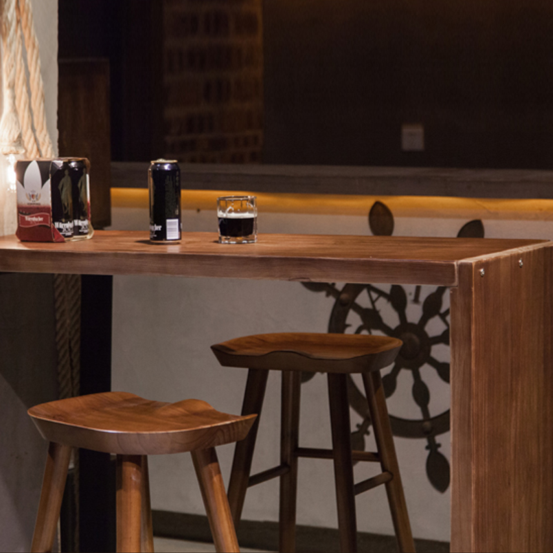 极速吧台桌简约实木桌子家用小餐桌酒吧桌椅创意高脚X桌靠墙桌客